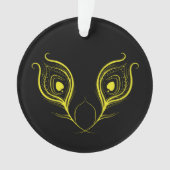 Peacock Feather Circle Acryl Ornament (voorkant)