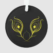 Peacock Feather Circle Acrylique Ornement (dos)