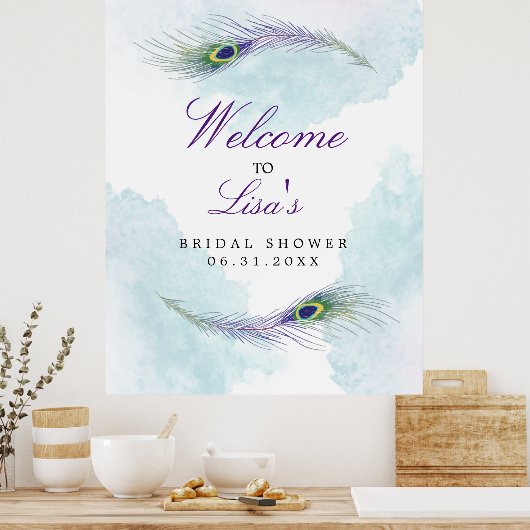Peacock Feather Custom SIgn Poster (Keuken)
