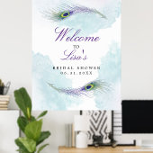 Peacock Feather Custom SIgn Poster (Thuiskantoor)