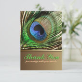 Peacock Feather Dank je wel Kaart (Staand voorkant)