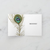 Peacock Feather Dank u Bedankkaart (Binnen)