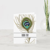 Peacock Feather Dank u Bedankkaart (Voorkant)