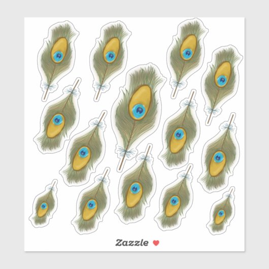 Peacock Feather Decal Sticker (Vel)