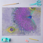 Peacock Feather Decoupage Paarse Lavendel Tissuepapier (Craft)