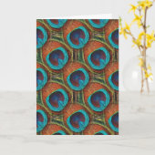 Peacock Feather Design Bonne carte d'anniversaire (Fleur jaune)