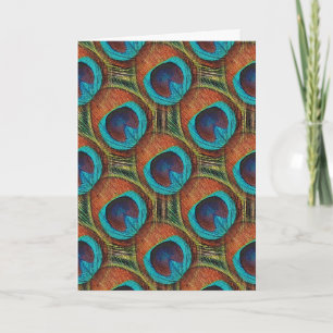 Peacock Feather Design Happy Birthday Kaart