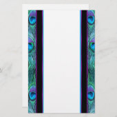 Peacock Feather Drama Stationery Briefpapier (Voorkant / Achterkant)