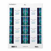 Peacock Feather Drame - Étiquette de adresse (Feuille entière)