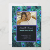 Peacock Feather Drame - Faire-part de mariage phot (Devant)