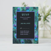Peacock Feather Drame Faire-part de mariage - RSVP (Debout devant)