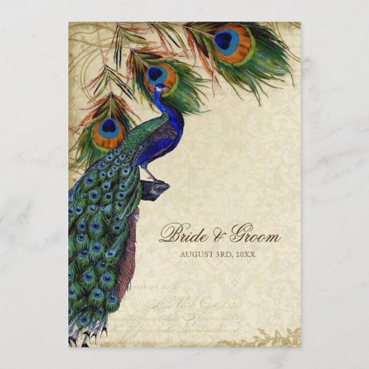 Peacock & Feather Elegant Matching Diner Menu (Dos)