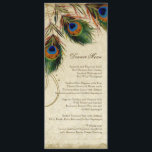 Peacock & Feather Elegant Matching Diner Menu<br><div class="desc">PALETTE DE COULEUR : crème, bronze, crème, bleu royal, vert et rouille. DESIGN : Carte de menu du dîner correspondant. Les noms de la mariée et du marié et la date du mariage sont sur le devant de cette conception. Cette collection de mariage d'inspiration vintage antique présente un ensemble complet...</div>