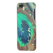 Peacock Feather en Glitter iPhone Case Hoesje (Achterkant Links)