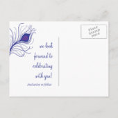 Peacock Feather Enregistrer la carte postale Date (Dos)