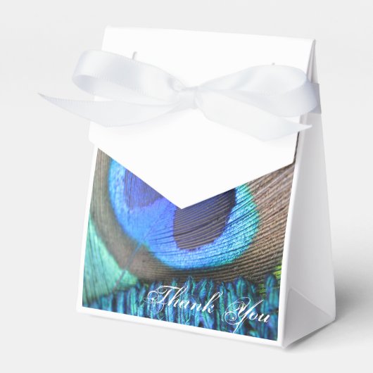 Peacock Feather Favor Bag Bedankdoosjes (Voorkant Zijde)