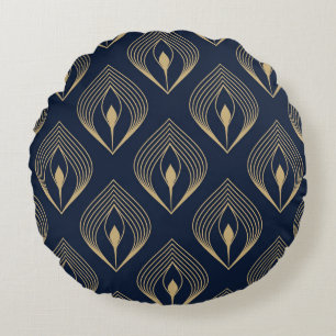 Peacock Feather: Floral Paisley Rond Kussen