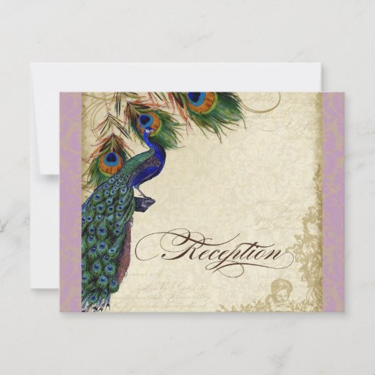 Peacock & Feather Formal Réception Invitation Lava (Devant)