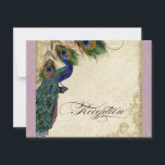 Peacock & Feather Formal Réception Invitation Lava<br><div class="desc">SÉLECTION DU PAPIER : Ceci est montré sur "papier de base", un autre grand choix serait "glace métallique" qui est une surface brillante blanche et percée. Il serait également magnifique sur le lin "Champagne Metallic", feutre ou l'un des autres choix. PALETTE DE COULEUR : lavande de prune, bronze, bleu roi...</div>