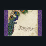 Peacock & Feather Formal Rection Invitation Purple<br><div class="desc">SÉLECTION DU PAPIER : Ceci est montré sur "papier de base", un autre grand choix serait "glace métallique" qui est une surface brillante blanche et percée. Il serait également magnifique sur le lin "Champagne Metallic", feutre ou l'un des autres choix. PALETTE DE COULEUR : violet profond, bronzé, bleu royal crème,...</div>