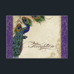 Peacock & Feather Formal Rection Invitation Purple<br><div class="desc">SÉLECTION DU PAPIER : Ceci est montré sur "papier de base", un autre grand choix serait "glace métallique" qui est une surface brillante blanche et percée. Il serait également magnifique sur le lin "Champagne Metallic", feutre ou l'un des autres choix. PALETTE DE COULEUR : violet profond, bronzé, bleu royal crème,...</div>