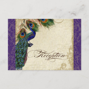 Peacock & Feather Formal Rection Invitation Purple
