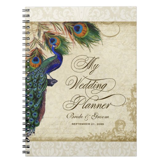 Peacock & Feather Formal Wedding Planner Journal Notitieboek (Voorkant)