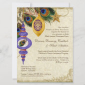 Peacock & Feather Formel Invitation de la fête de  (Dos)