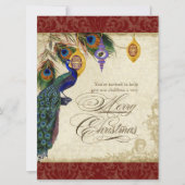 Peacock & Feather Formel Invitation de la fête de (Devant)