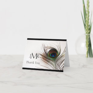 Peacock Feather Glamor Anniversaire Merci