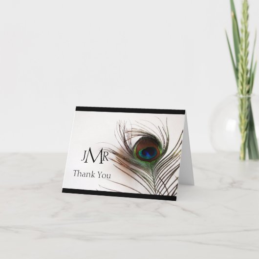 Peacock Feather Glamor Anniversaire Merci (Devant)