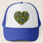 Peacock Feather Glittery Art afdrukken Trucker Pet (Voorkant)