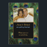 Peacock Feather Green - Faire-part de mariage phot<br><div class="desc">. Customisez l'invitation avec un téléchargement photo,  l'heure,  la date,  l'emplacement,  la réception et d'autres informations. Thème correspondant disponible sur d'autres produits dans mon magasin.</div>