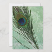 Peacock Feather Green Wedding Kaart (Achterkant)