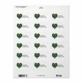 Peacock Feather Heart Address Label (Full Sheet)