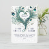 Peacock Feather Heart | FAIRE-PART DE MARIAGE (Debout devant)