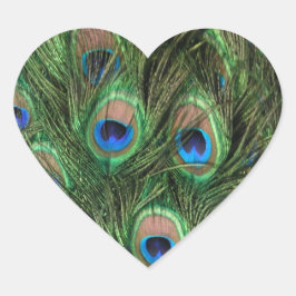Peacock Feather Heart Hart Sticker