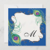 Peacock Feather in Swirls - Weddenschap Kaart (Achterkant)