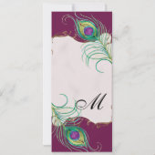 Peacock Feather in Swirls - Weddenschap Kaart (Achterkant)