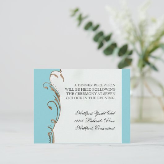 Peacock Feather in Swirls - Weddenschap Kaart (Staand voorkant)