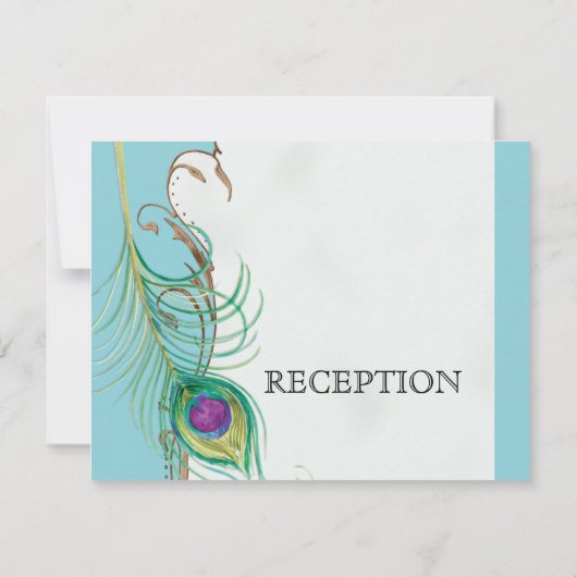 Peacock Feather in Swirls - Weddenschap Kaart (Achterkant)