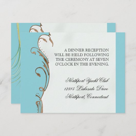 Peacock Feather in Swirls - Weddenschap Kaart (Voorkant / Achterkant)