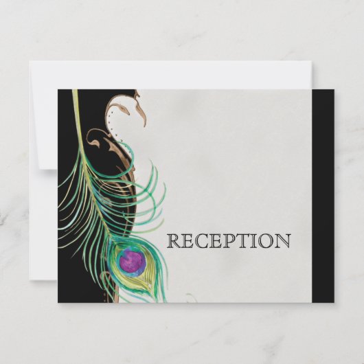 Peacock Feather in Swirls - Weddenschap Kaart (Achterkant)