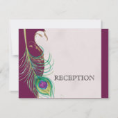 Peacock Feather in Swirls - Weddenschap Kaart (Achterkant)