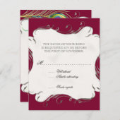 Peacock Feather in Swirls - Weddenschap Kaart (Voorkant / Achterkant)