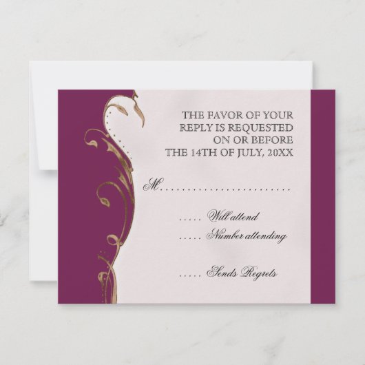 Peacock Feather in Swirls - Weddenschap Kaart (Voorkant)