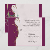 Peacock Feather in Swirls - Weddenschap Kaart (Voorkant / Achterkant)