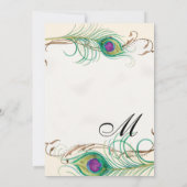 Peacock Feather in Swirls - Weddenschap Kaart (Achterkant)