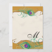 Peacock Feather in Swirls - Weddenschap Kaart (Achterkant)