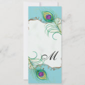 Peacock Feather in Swirls - Weddenschap Kaart (Achterkant)